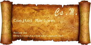 Csejtei Mariann névjegykártya