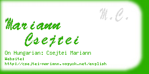 mariann csejtei business card